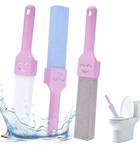 3 Pezzi Pomice per la Pulizia del Wc con Manico, Pietra Pomice per Wc Ceramica, Cleaning Block, Pietra Pulente Pietra Pulente per Bagno, Cucina, Lavello, Piscina, Cura Dei Piedi, Casa