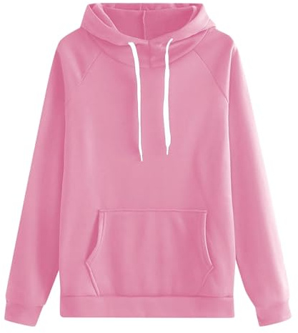 Jersey Islandés para mujer, tejido a mano, bolsillo de color liso, estilo casual, ajuste cómodo, par de sudaderas con capucha para dos, Rosa., M