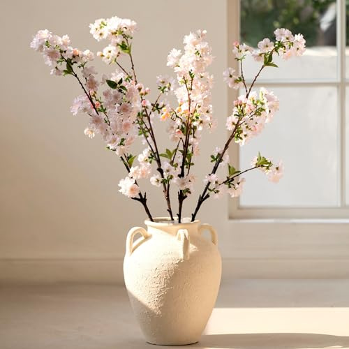 Avoeco Artificial Cherry Blossom Branches – 36 Faux Silk Flowers, Realistic Stems & Gradient Petals for Home Decor, Wedding Arrangements, Spring Displays (4, Blush)