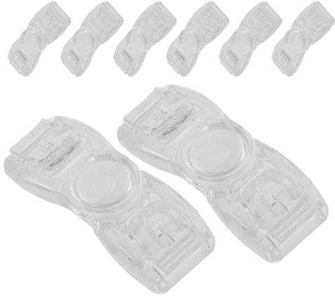 Cabilock Lot de 8 Boucles de Sangle Transparentes pour Lunettes de Natation, Clips en Plastique Robustes, Verrouillage Sécurisé, Accessoires de Réparation pour Sport Aquatique