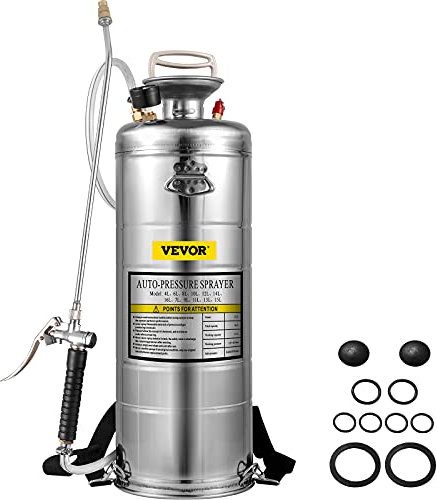 BuoQua Hochleistungs-Drucksprüher, 13 l, Wasserwerkzeuge für Gartenarbeit, Edelstahl, manuelle Sprühpumpe