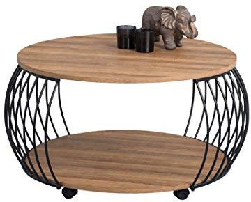 M2 Kollektion Peking 2 Couchtisch/Sofatisch, MDF, Höhe 47cm, Durchmesser 80cm