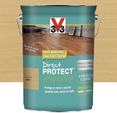 Vitrificateur Direct Protect destiné aux parquets 5L (teinte au choix) V33 - Teinte: Incolore Mat