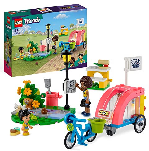LEGO 41738 Friends Hunde-Rettungsfahrrad, Tierrettung-Spielzeug mit Welpen-Tierfiguren und Mini-Puppen aus 2023 für Kinder ab 6 Jahren, Tier- und Welpen-Pflege