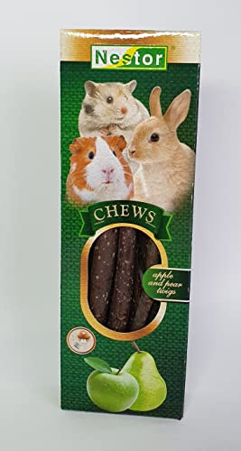 100% Natural Rodents and Rabbits Apple and Pear Branches Pet Twigs Chews Treats Hamster Guinea Pig Gerbil Degu Chinchilla 90g Snacks