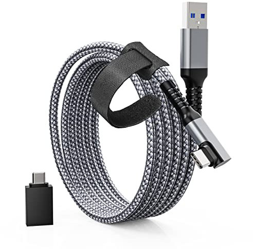 Tiergrade Link Cable 3M Compatible with Meta Quest 3/Quest 2/Pro, Pico4/Pro, nylon braided USB 3.0 to USB-C cable accessories with 5Gbps for VR headset