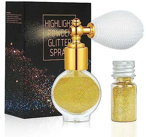 AOOWU Spray Purpurina Cuerpo y Pelo, Glitter Spray de Polvo de Hadas Maquillaje, Purpurina Corporal de Maquillaje Festival, Purpurina Polvo para Purpurina Maquillaje de Cabello Cara Corporal