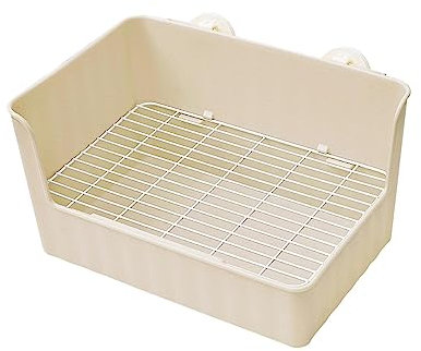 perfk Caja de Arena para Conejos, Inodoro para Mascotas, Jaula para Inodoro, fácil de Limpiar, Bandeja para Arena para Mascotas, Bandeja, MARRÓN