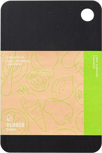 Rubber Rubber NBD003 Cutting Board, Synthetic Rubber, Black, L, Made in Japan (L)