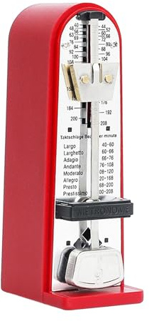 rockible Metronomo meccanico Suono forte Durevole Metallo di alta precisione per chitarra Violino Pianoforte Violoncello Sassofono Altri strumenti, Rosso