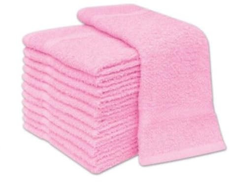 Face Cloth/Face Flannels/Wash Cloths 100 Percent Cotton Colour Pink