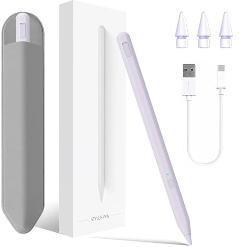Milikilo Lápiz para iPad 2018-2025,Detección de Inclinación,Rechazo de Palma-Stylus Pencil para Lápiz Pencil con iPad 11/10/9/8/7/6/A16, Pro 3/4/5/6/M4, Air 3/4/5/M2/M3,Mini 5/6 para Pad