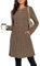 SENBATU Jumper Dress Ladies Long Sleeve Dresses for Women UK Side Buttons Tunic Dress with Pockets Coffee XX-Large