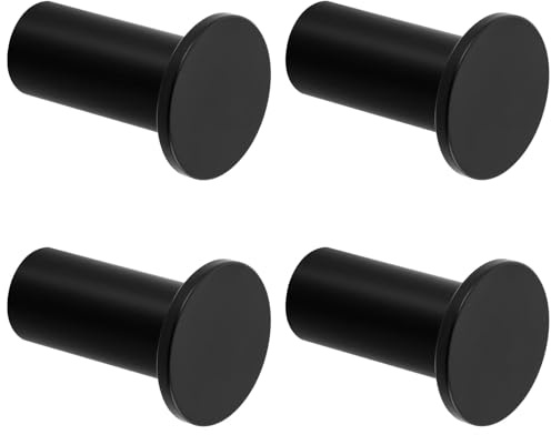 SAYAYO Gancho Pared, Colgador Toalla Baño Negro, Ganchos para Abrigos SUS304 Acero inoxidable Ganchos de Pared para Atornillar Ganchos para Baño, Cocina, Dormitorio, 4 Piezas