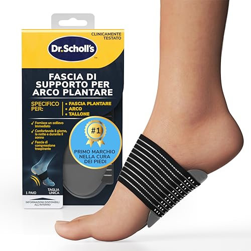 Fascia di Supporto per Arco Plantare Dr. Scholl's - Sollievo Immediato, Confortevole Durante il Giorno e la Notte, Compressione Traspirante, Sostegno per Fascia Plantare, Tallone e Arco Plantare