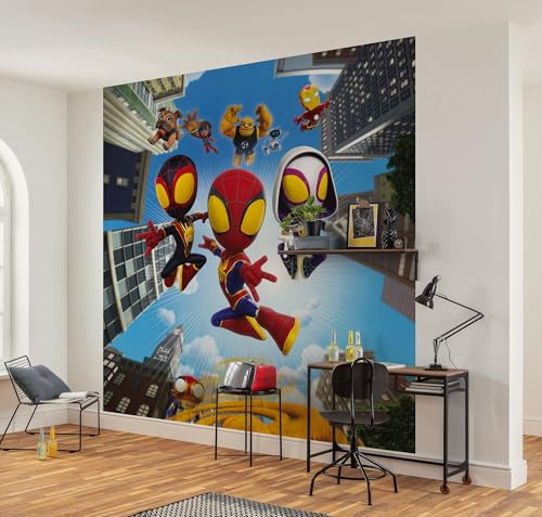 Komar Vlies Fototapete - Marvel Spidey and His Amazing Friends Web Spinners - Größe 250 x 250 cm