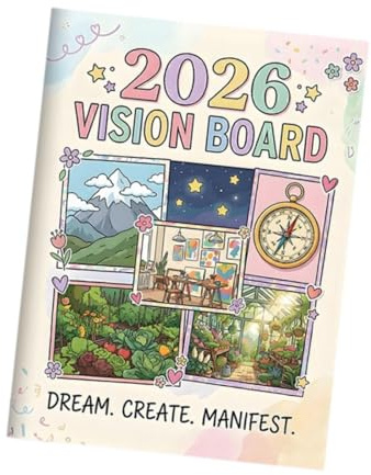perfeclan Tablero de visión, cuaderno de planificación, cuaderno de de tareas para mujeres y hombres, diario de establecimiento de para 2026,