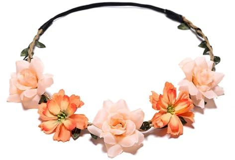 Hårband med konstgjord blomsterkrans Artificiell blommig krona pannband Flerfärgad kvinnor brudtärnor fest håraccessoarer(Color19)
