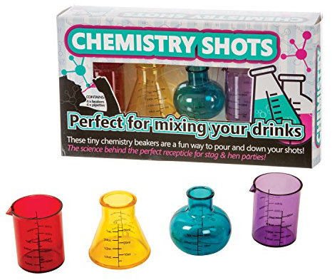 Funtime Gifts Kunststoff-Brille für Chemie-Schnapse, mehrfarbig, 6,2 x 25 x 14 cm