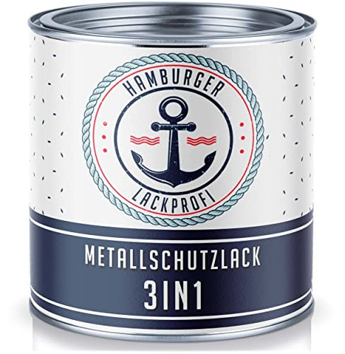 Metallschutzlack 3in1 SEIDENMATT Braun RAL 8017 Schokoladenbraun Metallschutzfarbe 3-in-1 Grundierung, Rostschutz und Deckanstrich in Einem Metalllack Metallfarbe // Hamburger Lack-Profi (2,5 L)
