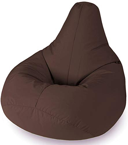 Beautiful Beanbags - Kids Highback Beanbag Chair, 35in - Brown | Water-Resistant, Indoor/Outdoor Lounge Chair, Manufactured in the UK