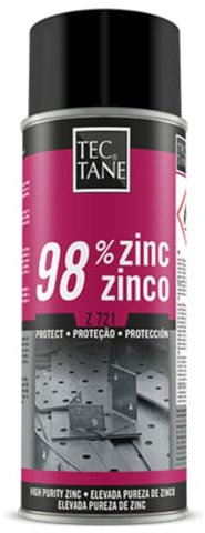 TECTANE ZINC OSCURO 98% Z 721, Spray Zinc de Gran Pureza, Máxima Protección, Alta Resistencia a la Intemperie, Salitre, Agentes Químicos y Altas Temperaturas, Interior y Exterior, Bote 400 ml
