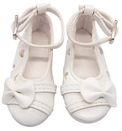Aeromdale Puppenschuhe Bowknot Schuhe mit Absatz für 60 cm Puppen BJD Puppen Zubehör Spielzeug - weiß - 1 Paar