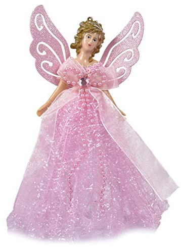 Noël Ornement d'arbre - Noël Pendentif Poupée avec des Ailes en Plumes - Tissu Ange Noël Haut du Sapin, pour Les Décorations Noël, 4 Couleur