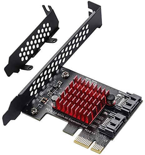 MZHOU 2 SATA Card Erweiterungskarte,PCI-E 3.0 GEN3 JMICRON+JMB582 Chip,6 Gbit/s-Erweiterungsadapterplatinen PCI Express Controller Adapter Karte für Windows XP/2003/2008/ Vista / Win7/8/10/Linux