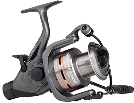 Mitchell MX2 FS Freilauf Baitrunner Style Angelrolle - Aluminium Spule - Friedfisch- und Karpfenangeln, Grey, 6500