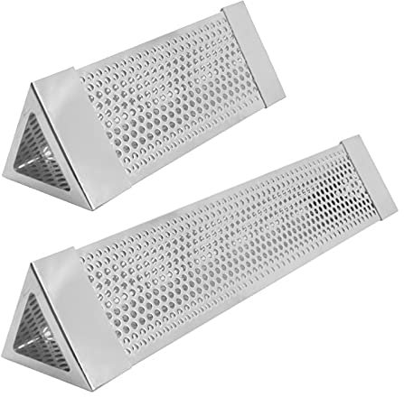 2 Piezas Generador de Humo Frío para Ahumar 6+12, Tubo Ahumador de Alimentos BBQ, Ahumador Barbacoa Carbon Para Parrillas, Generador de Ahumador de Tubo de Pellets de Acero Inoxidable (Triángulo)