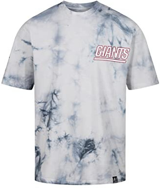 Recovered New York Giants NFL Tie-Dye Relaxed Oversized T-Shirt Navy White - XXL