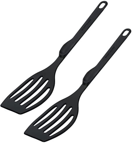 Westmark 2 Pfannenwender, hochhitzebeständig bis 270°C, Länge: 28,3 cm, Kunststoff, Flonal Plus, Schwarz, 203522E5