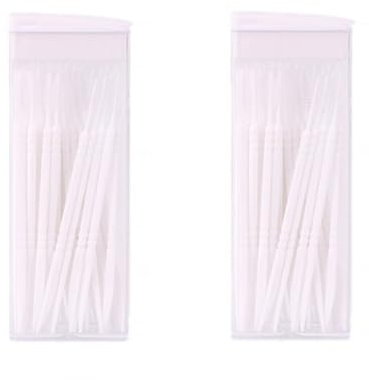 Stuzzicadenti In Plastica,Stick Interdentali,120 Pezzi Filo Interdentale Portatile,Stuzzicadenti A Doppia Punta,Spazzola interdentale,Interdentali Spazzolino Dentale Orale Per Pulizia Orale (Bianco)