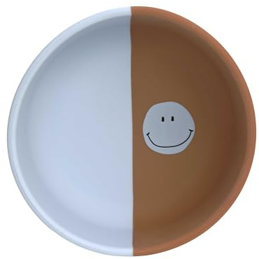 LÄSSIG Ciotola per bambini in silicone/Silicone Bowl Happy Rascals Smile sky blue