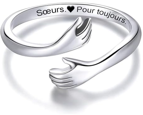 Bague Pour Femme en Argent Sterling 925 - À ma Sœur, Pour toujours - Pour Femmes Dames, Dimension Ajustable Ouvrable (Argent - Sœur, Réglable)