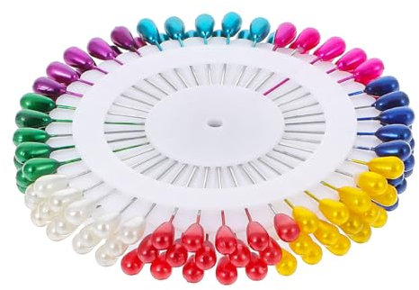 JJUNW 120 Stück Bunte Stecknadeln mit Kopf, 4 cm Nähnadeln Mehrfarbig Stecknadeln Nadeln Runde Kunststoffkopf Schneiderin Pins für Schmuck Hertstellung Nähen Handwerk Basteln Nähprojekte(Mehrfarbig)