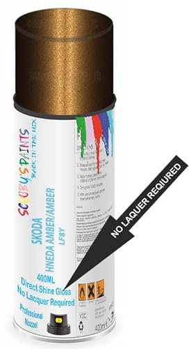 SCOOBYS PAINTS BACK IN THE MIX Direct Gloss Aerosol Spray Paint For Skoda Hneda Magnetic/Magnetic Brown Code: Lf8V No Lacquer Required