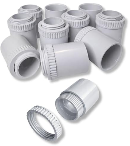 Adaptateur conduit PVC mâle 20mm blanc - Lot de 10