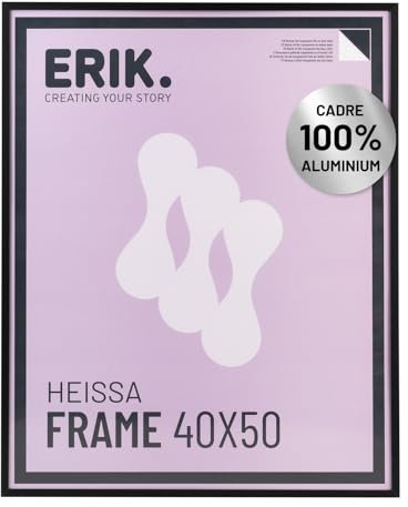 Grupo Erik: Cornice 40 x 50 cm Nera - Cornice Alluminio 40x50, Cornice da parete leggera, Cornice per puzzle, per quadri o foto - Packaging protetto durante il trasporto