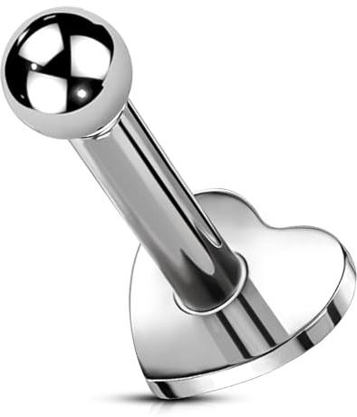 OUFER Body Piercing al Corpo Spinelli per Labbro Pressione 16G Barre Labret in Titanio 5/6/8/10/12mm Argento Gioielli per Helix Tragus Conchiglia Piercing Orecchini Senza Filettatura con Fondo Piatto