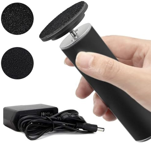 Vexorium Quitacallos eléctrico, Cuidado de pies eléctrico, Velocidad Ajustable, Cuidado de pies con 60 Almohadillas de Lija