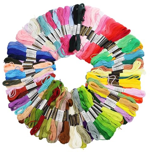 Juego de hilo de bordar de 100 colores de 8 metros cada uno, juego de hilo de coser, Hilos Punto de Cruz juego, hacer pulseras de la amistad, Bordar pulsera DIY, Kit de punto de cruz, bordado