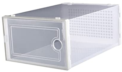 VALICLUD 2 Piezas Caja Transparente para Zapatos Tipo Cajón de Plástico PP Grueso Resistente y Práctico de Blancas Almacenaje Fácil para Dormitorio y Armario