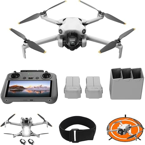 DJI Pack Mini 4 Pro Vuela Más con DJI RC 2 (control remoto pantalla), drones camara 4k, menos de 249 g, 34 min tiempo vuelo, 2 baterías adicionales, C0