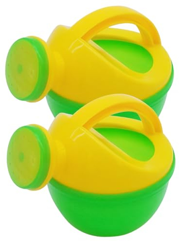 Regadera para niños de 2 piezas, regadera de plástico de 3x4 con boquilla y mango lindos, liviana, portátil, reutilizable, pequeña para niños, jardín, hogar, al aire libre, para uso diario