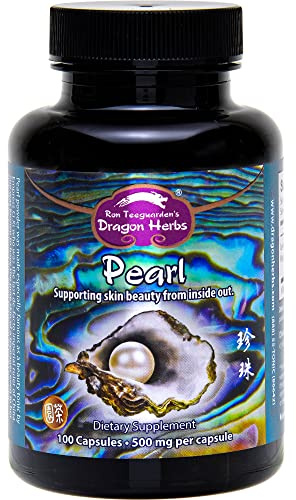 Dragon Herbs Pearl Powder Capsules - Pure Pearl Powder Supplement to Support Skin, Eyes, Nails, Beauty | All Natural Ingredients, Non-GMO (100 Capsules, 500 mg Per Capsule)
