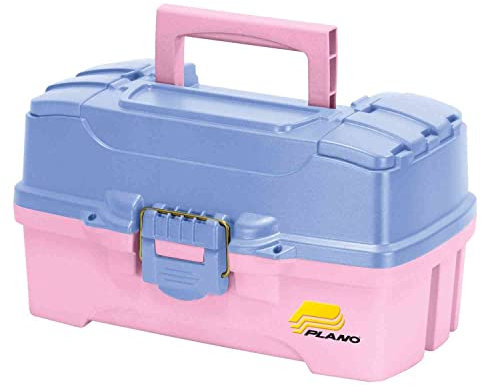 Plano Unisex-Erwachsene Angelbox mit 2 Fächern, Immergrün/Rosa, Periwinkel/Pink, Einheitsgröße