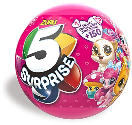 ZURU 5 Surprise Pink Mystery Capsule Surprise Miniature Toy Mystery Ball (2-Pack)