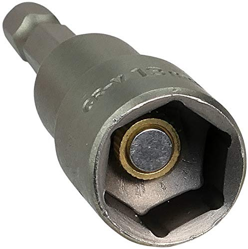 AERZETIX - Llave de vaso/portapuntas 1/4'' 13mm - Punta Magnética/Imántado 6 lados - para tornillo autoperforante de cabeza hexagonal - Adaptador/monobloque/herramientas de atornillado - CR-V - C45862